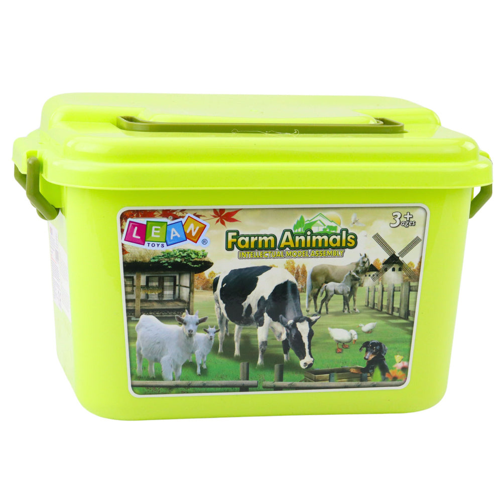 Figurky zvířat farma s ohrádkou – kufrík 57 dílů