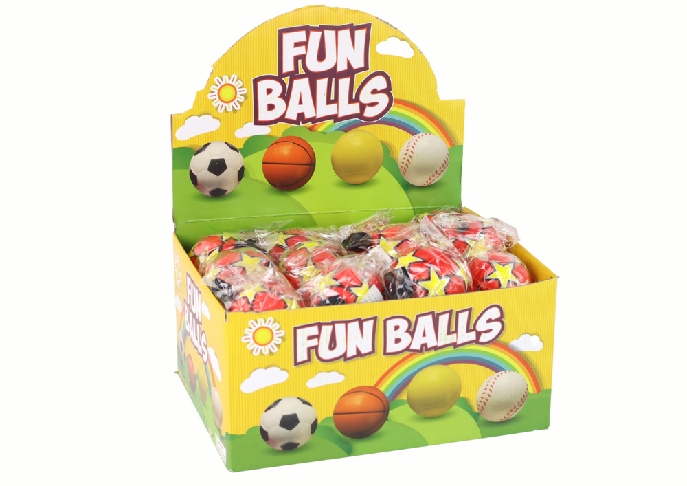 Fotbalový míč na gumičce jojo 6 cm – červený s hvězdičkami