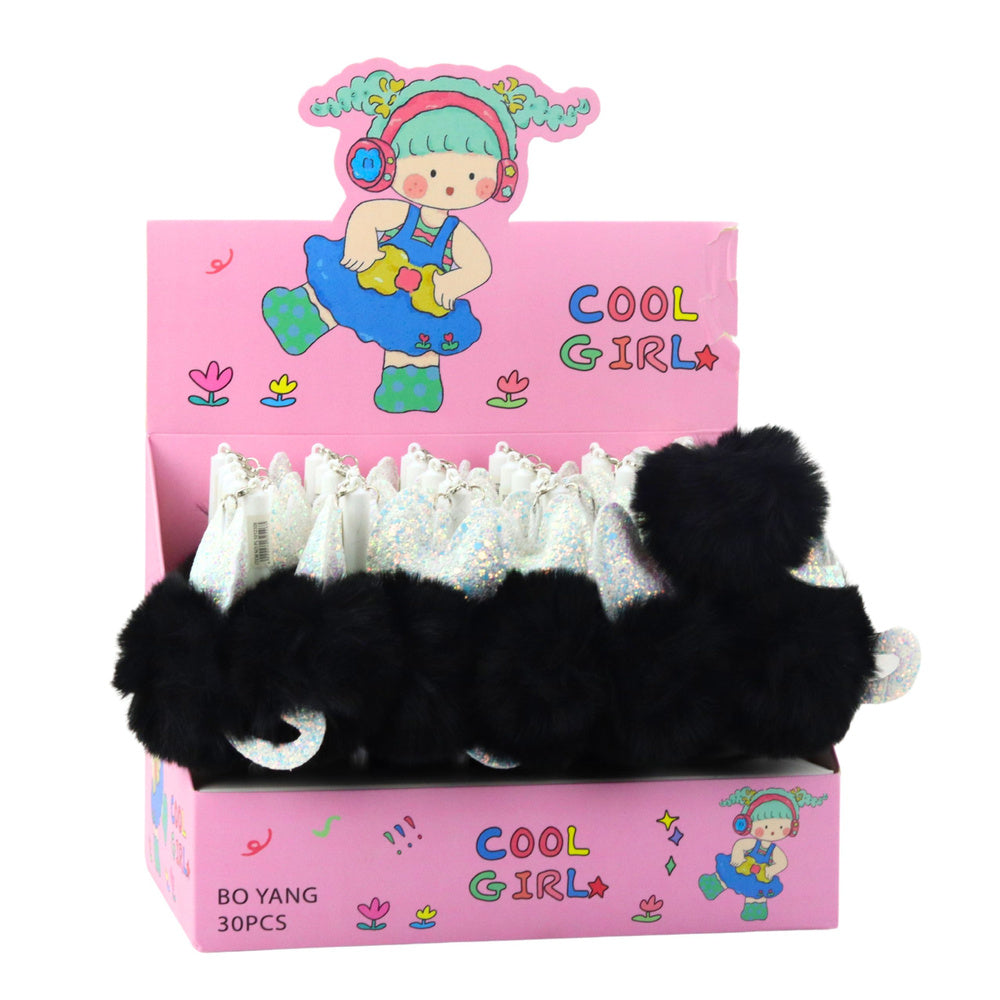 Gelové pero s černým pomponem – 17cm modrý inkoust