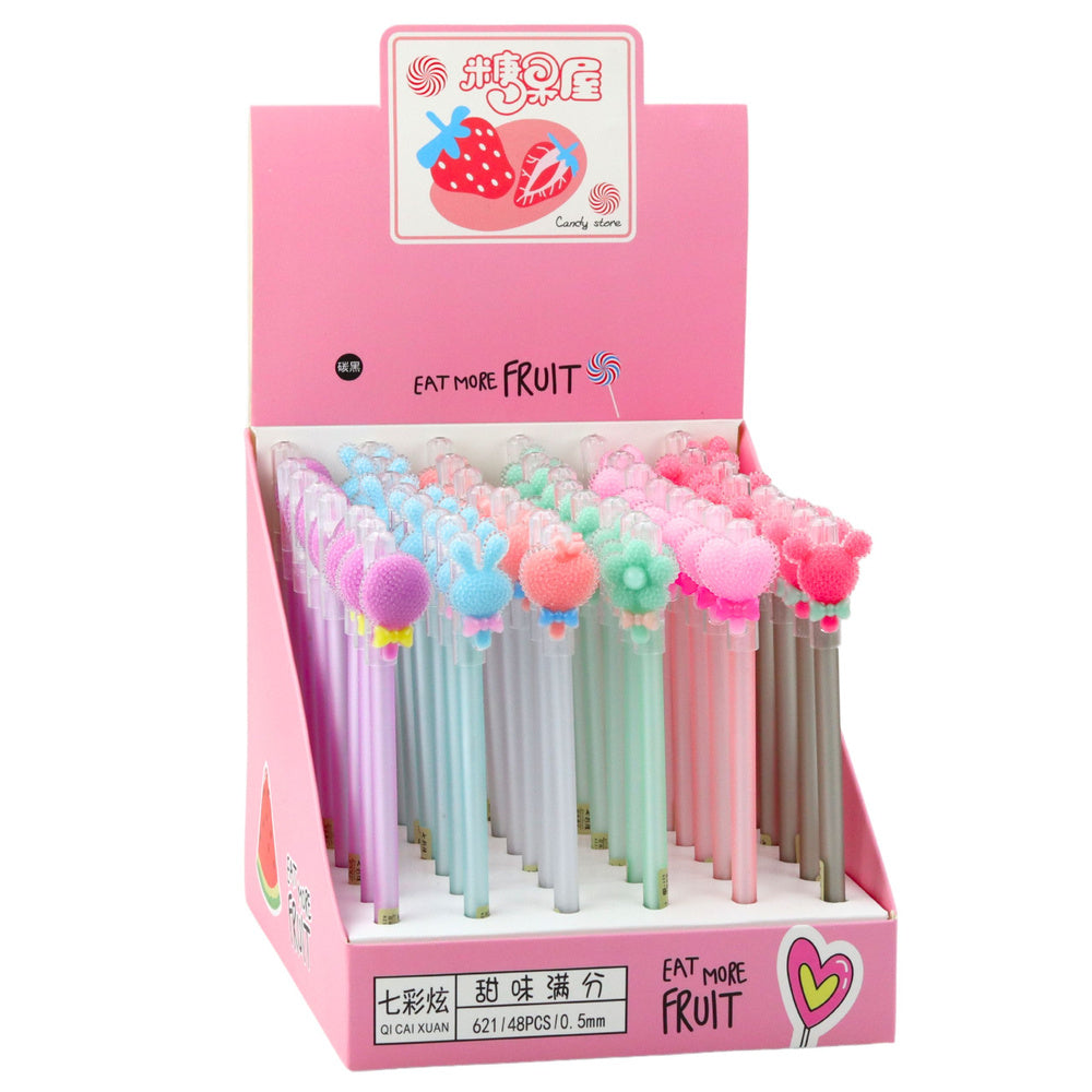 Gelové pero s gumou 0,5mm modré – ozdobná krytka