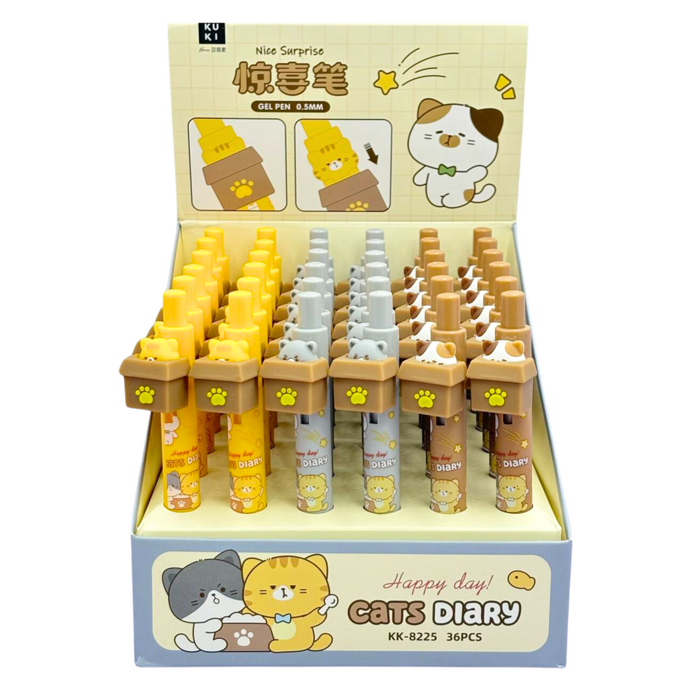 Gelové pero s kočičkou – modrý inkoust 0,5mm | v krabičce