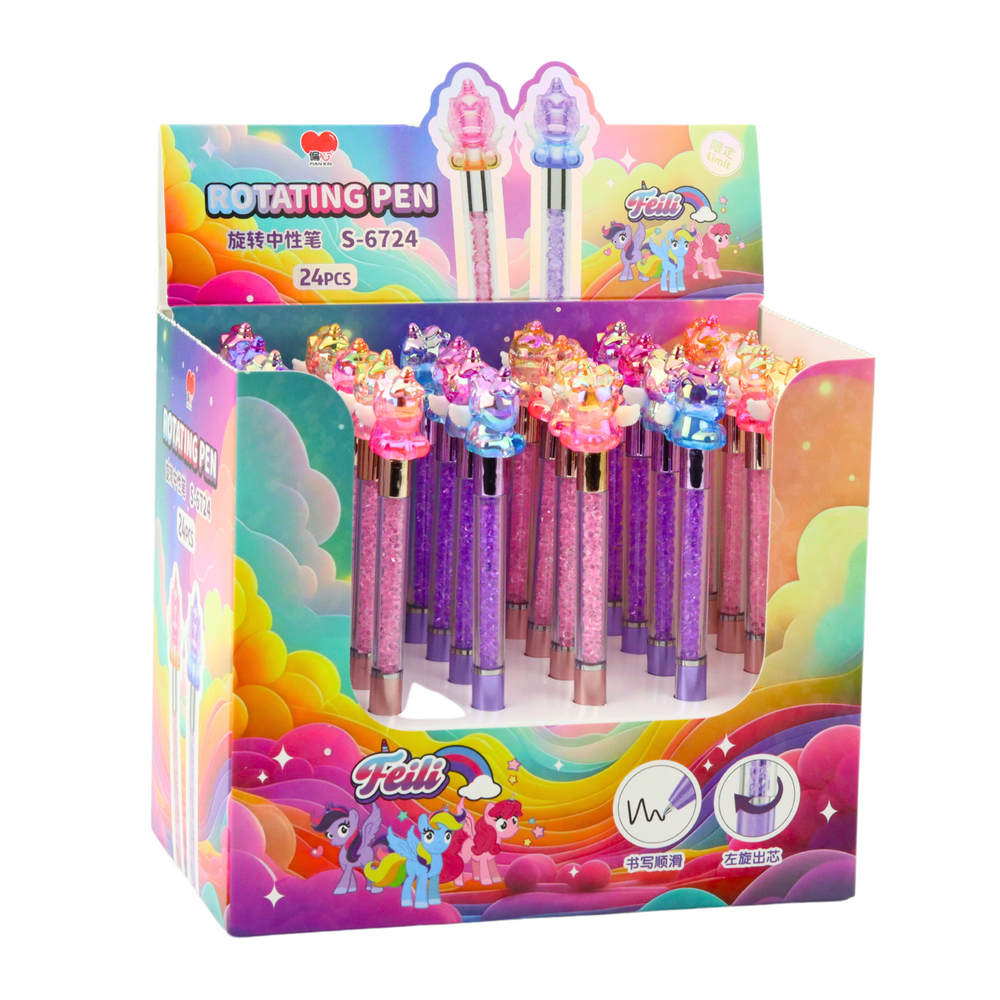 Gelový kuličkový pero s figurkou jednorožce s křídly černý inkoust