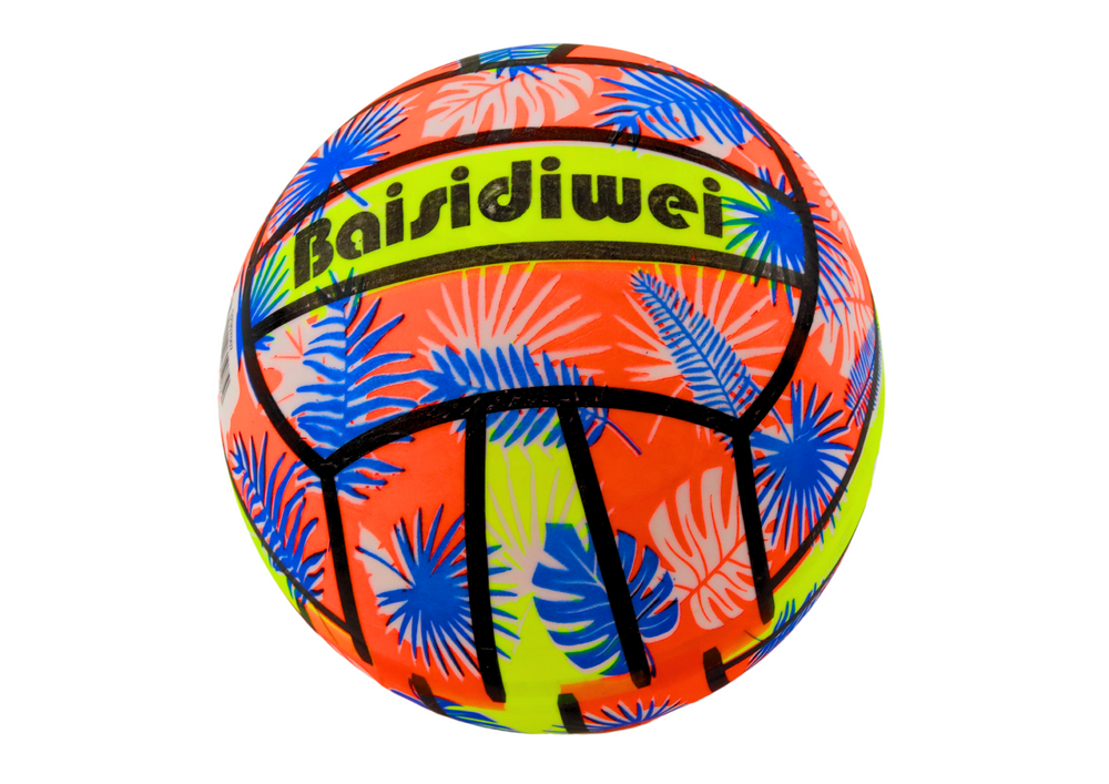 Gumový míč s motivem listů 24 cm oranžový