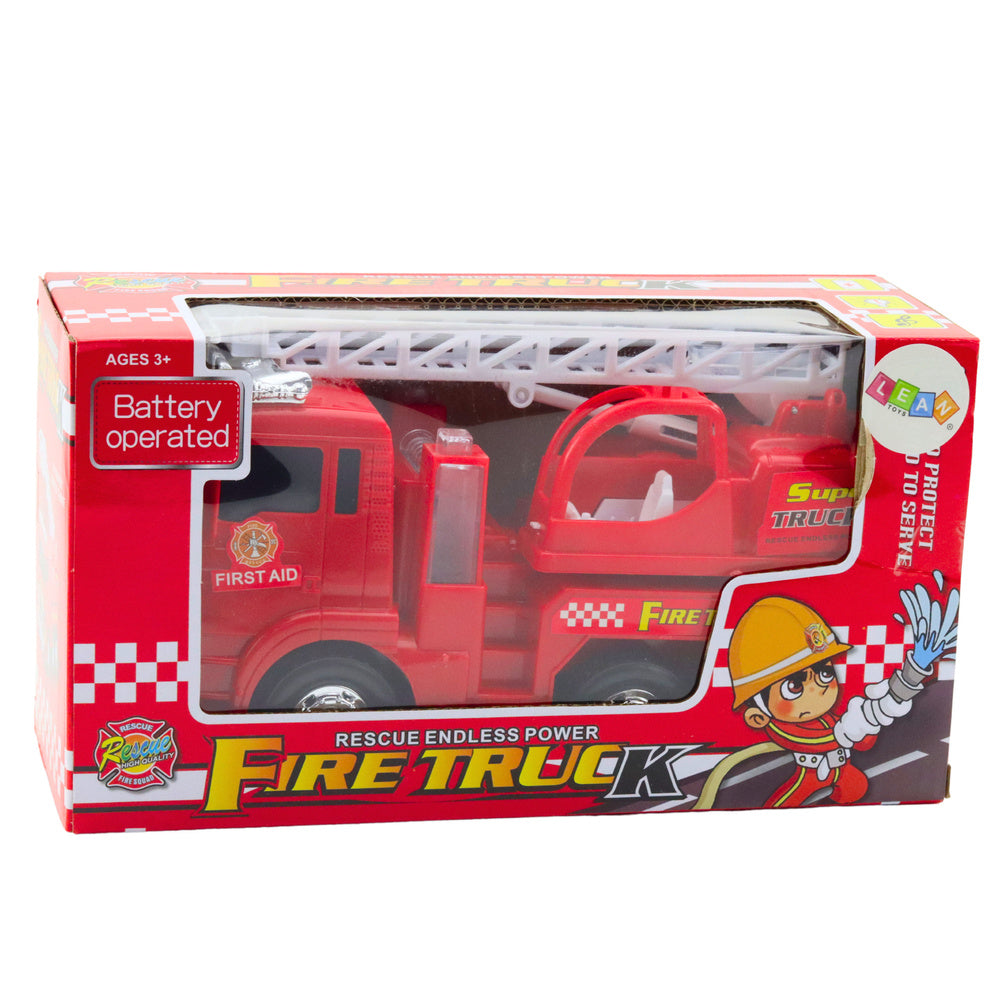 Hasičské auto s výsuvným žebříkem světly a zvuky