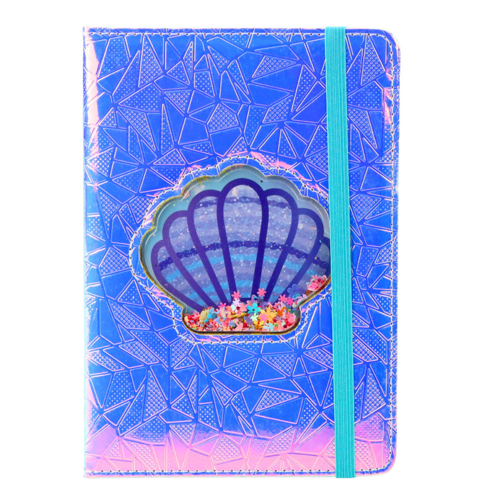 Holografický zápisník A5 – s mušlí a konfetti | 70 listů