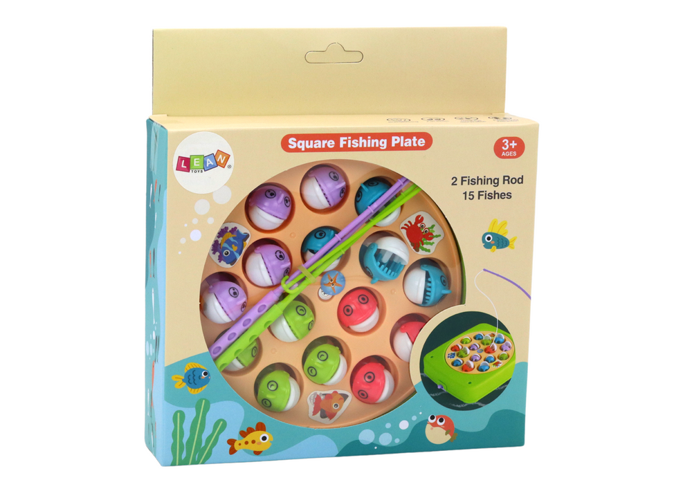 Hra na chytání rybiček s udičkami – 15 kusů zelená