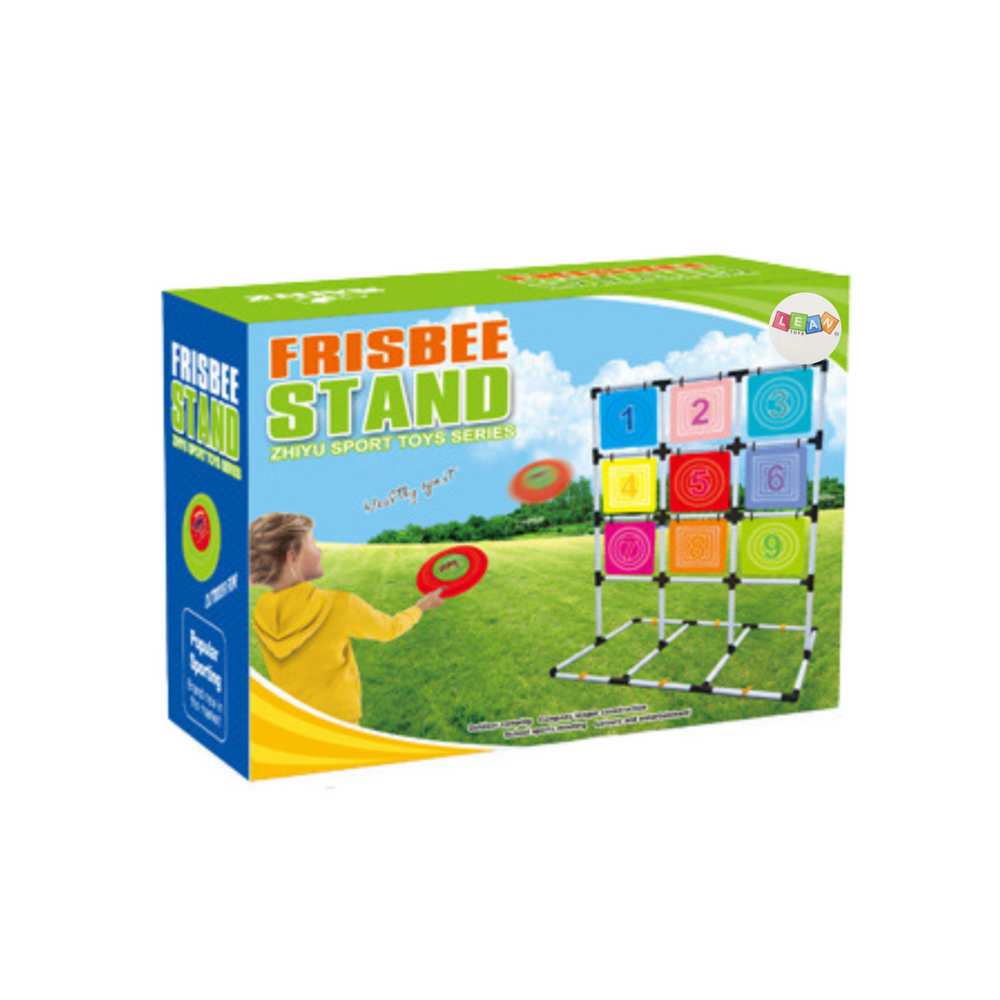 Hra na házení frisbee diskem do cíle s 8 disky a stojanem