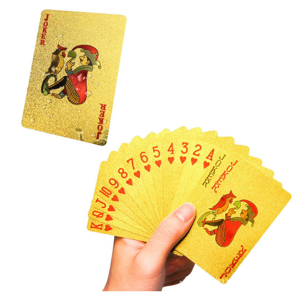 Hrací karty plastové zlaté talia 54 karet s motivem dolaru