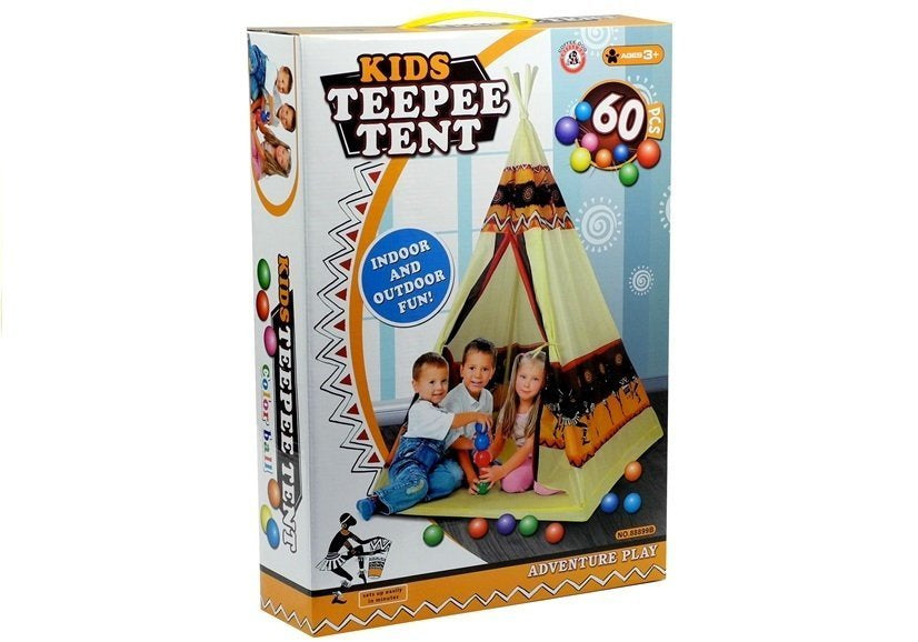 Indiánské tipi stan pro děti – s 60 míčky 155 cm