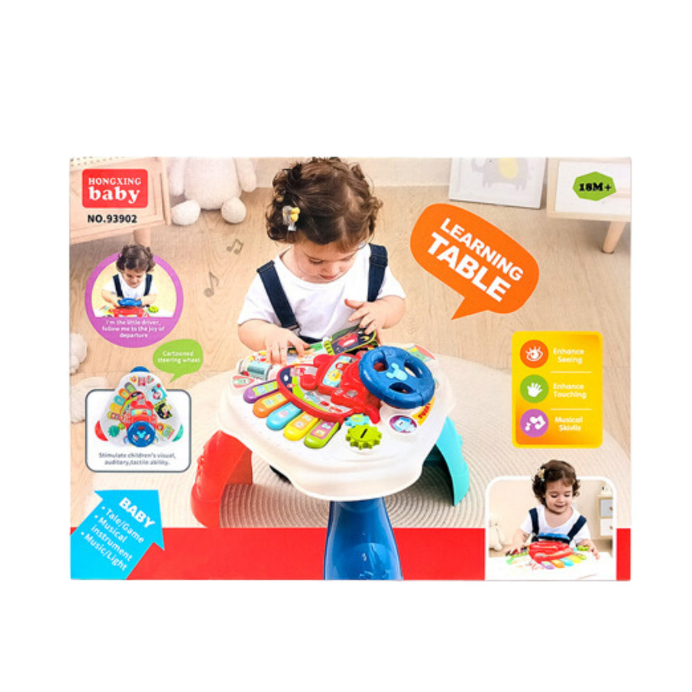 Interaktivní edukační stolek s volantem a pianem trojúhelníkový