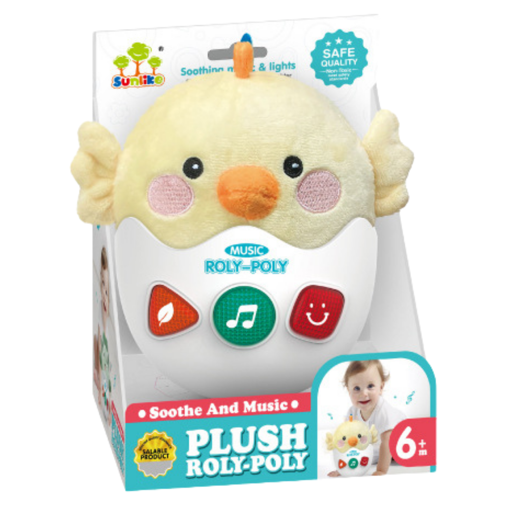 Interaktivní kolébavá hračka kuřátko se světly a zvuky žlutá