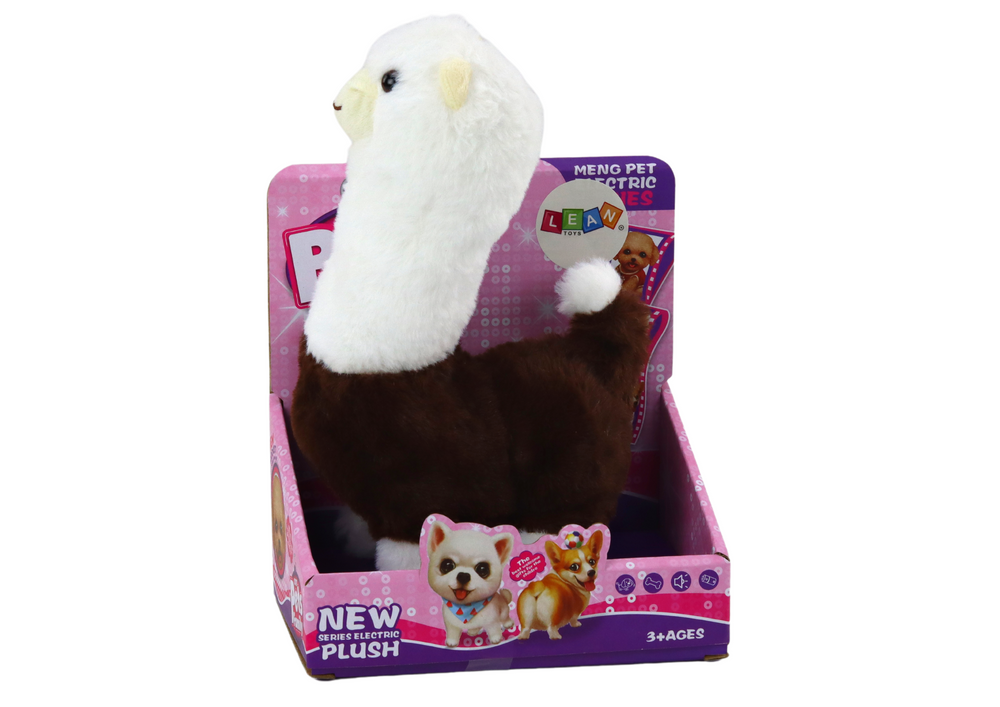 Interaktivní lama alpaka – chodí hraje hudbu | hnědá 23 cm