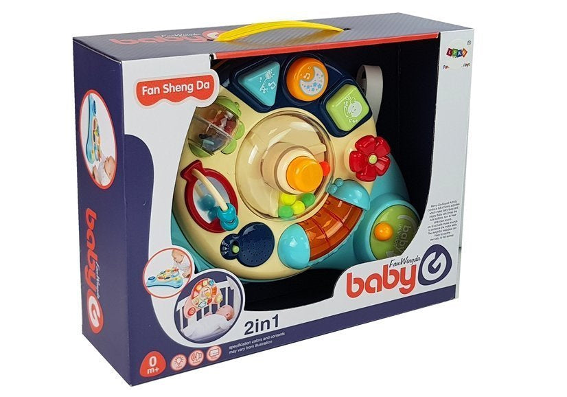 Interaktivní panel pro miminka s hudbou a zvuky zvířat modrý