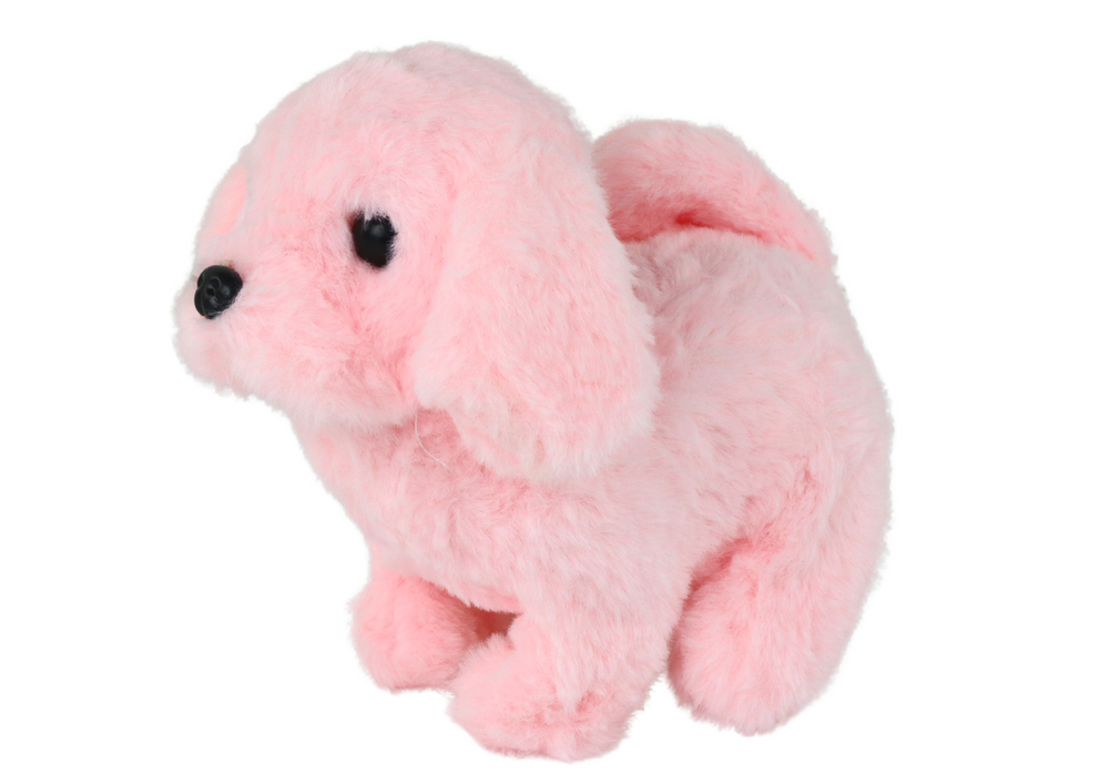 Interaktivní pejsek chodící štěkající – s pohyblivou hlavou růžový