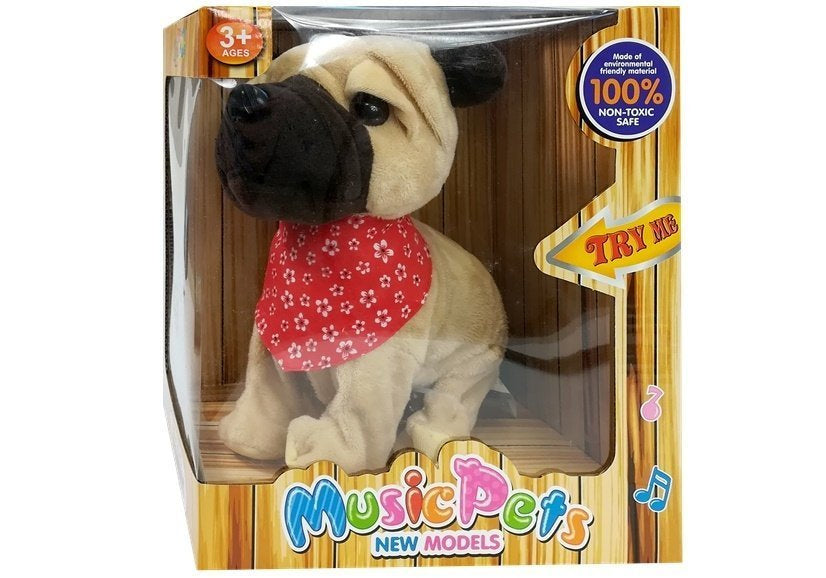 Interaktivní pejsek štěká a vrtí ocáskem hnědý