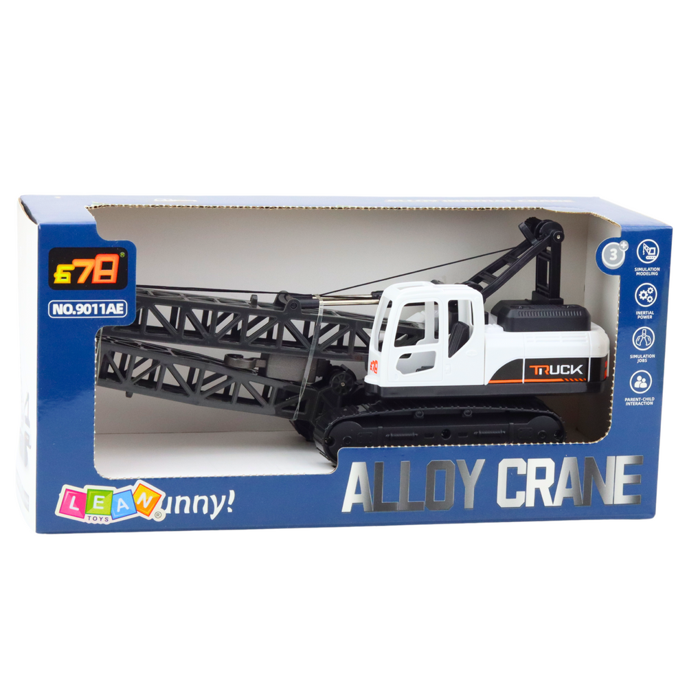 Jeřáb pásový stavební otočný 360° s pohyblivým hákem bílý