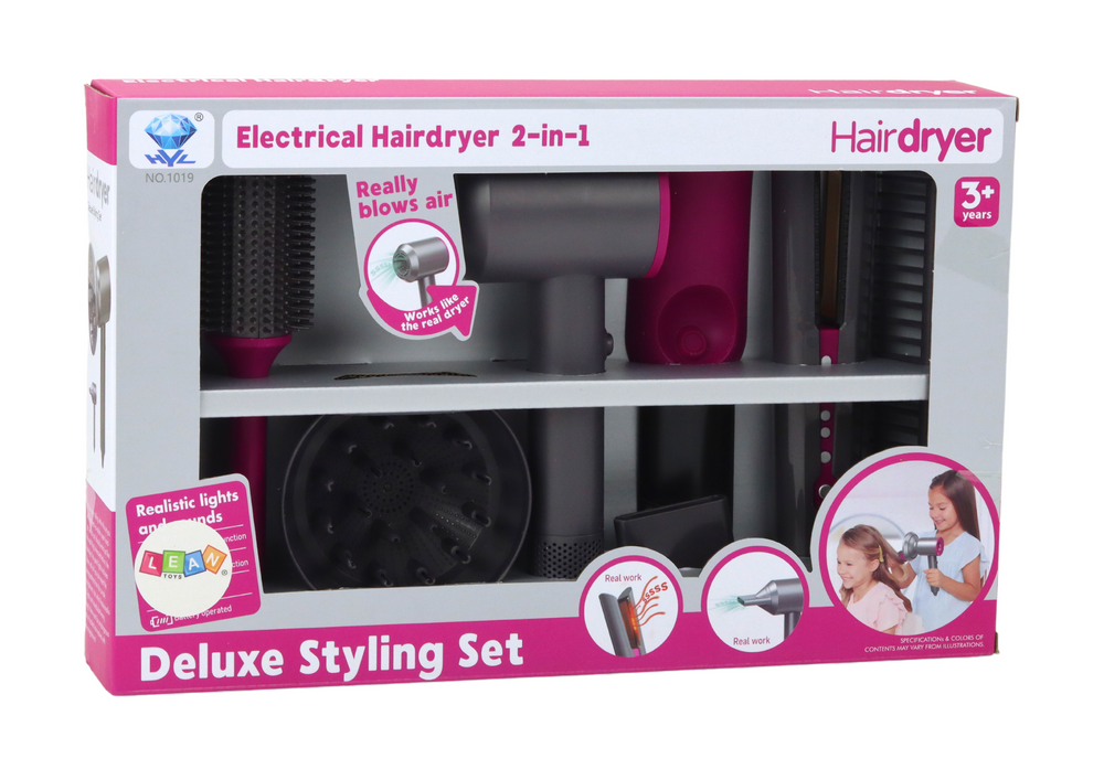 Kadeřnický set se sušičem a žehličkou – s příslušenstvím