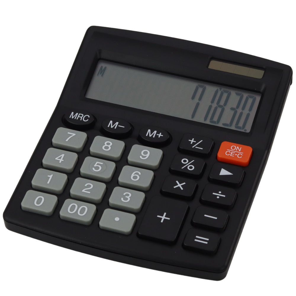 Kalkulačka kancelářská školní 8místná – LCD solární černá