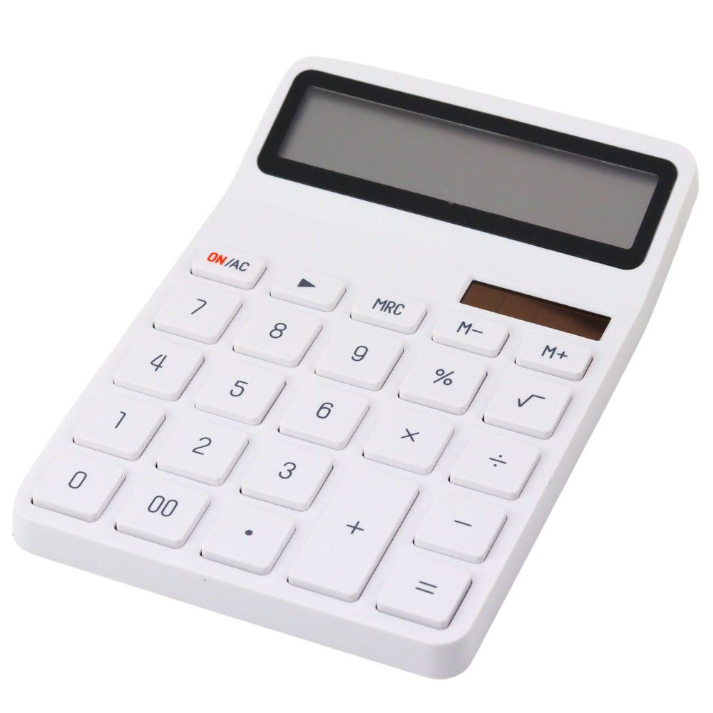 Kancelářská kalkulačka 12místná – LCD solární bílá