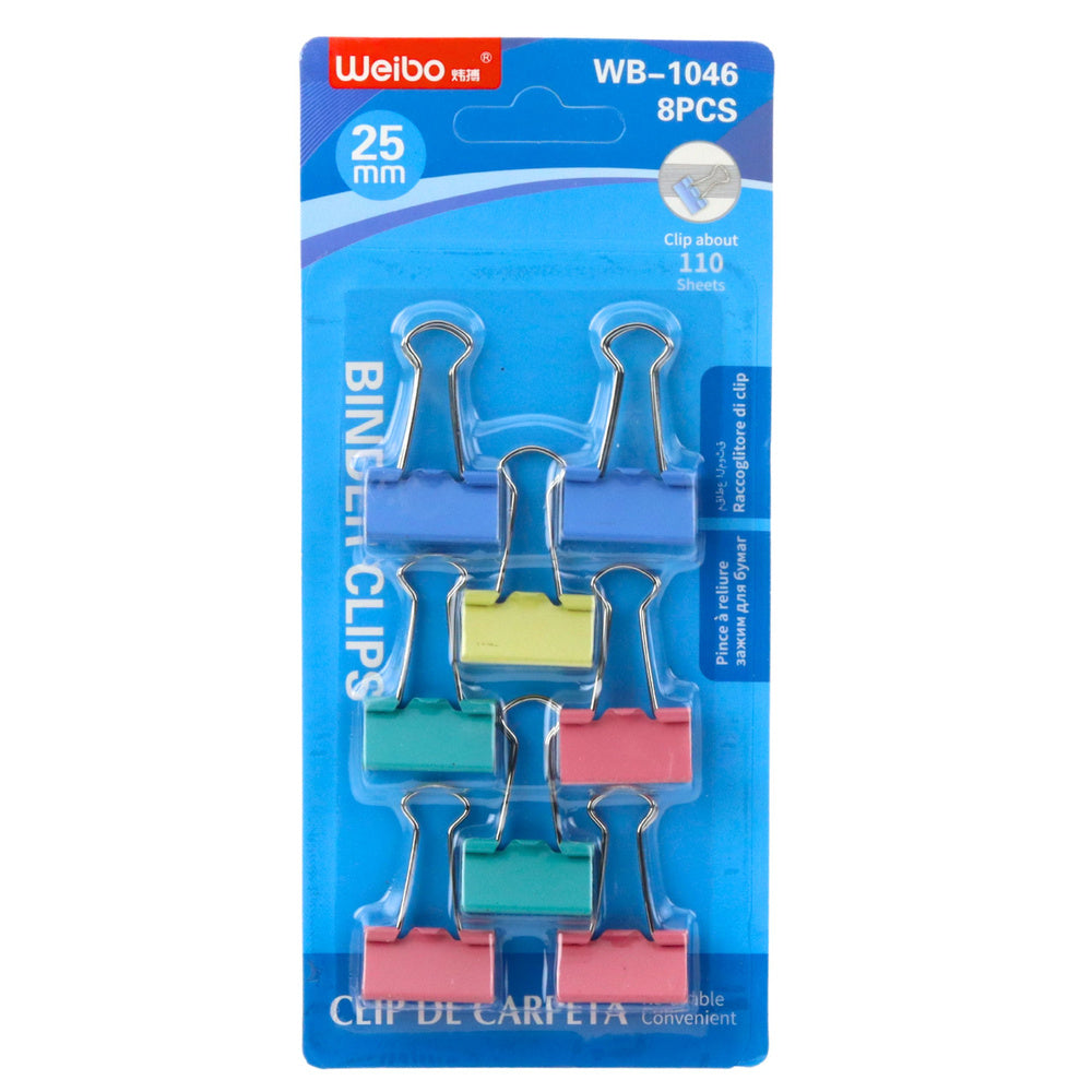 Kancelářské sponky 25mm barevné pastelové – 8ks na papír