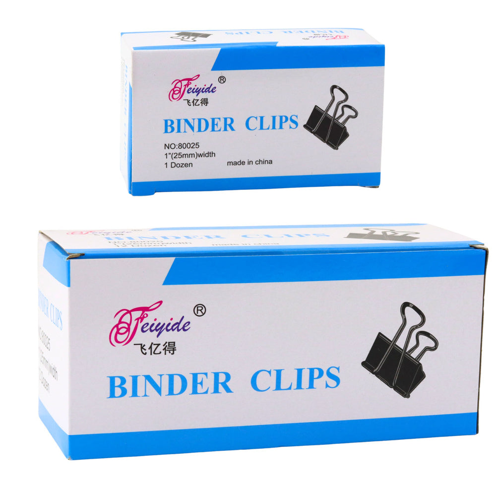 Kancelářské svorky 25mm – pružinová ocel 12ks | černé