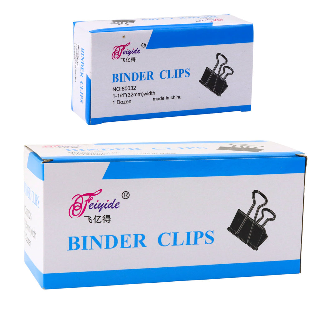 Kancelářské svorky 32mm – pružinová ocel 12ks | černé