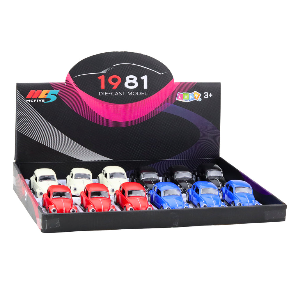 Klasické auto Brouk kovový s frikčním pohonem 1:36 mix barev