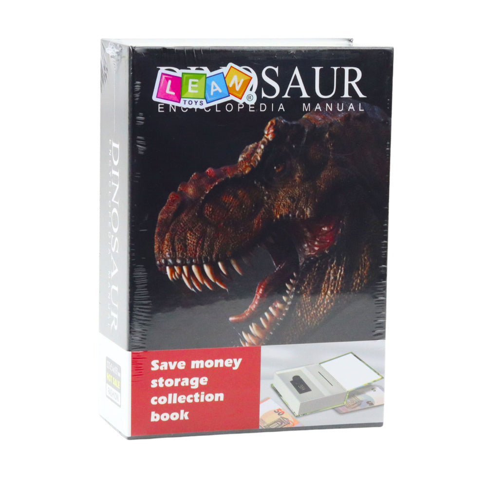 Kniha pokladnička se zámkem na kód – s dinosaurem | černá