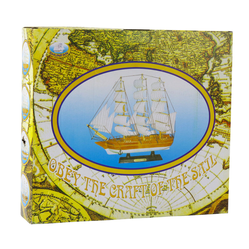 Kolekcjonerski model trojstěžníku – s plachtami 39cm | černý