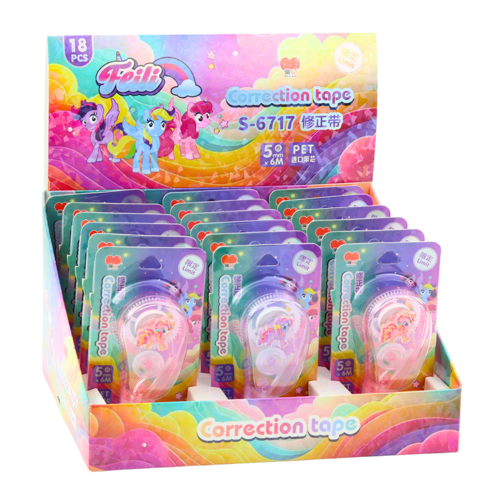 Korekční páska jednorožec – tvar myšky 6m x 5mm | růžová