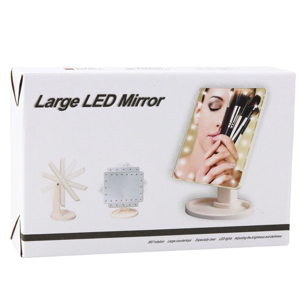 Kosmetické zrcátko s LED osvětlením – se stojánkem | černé