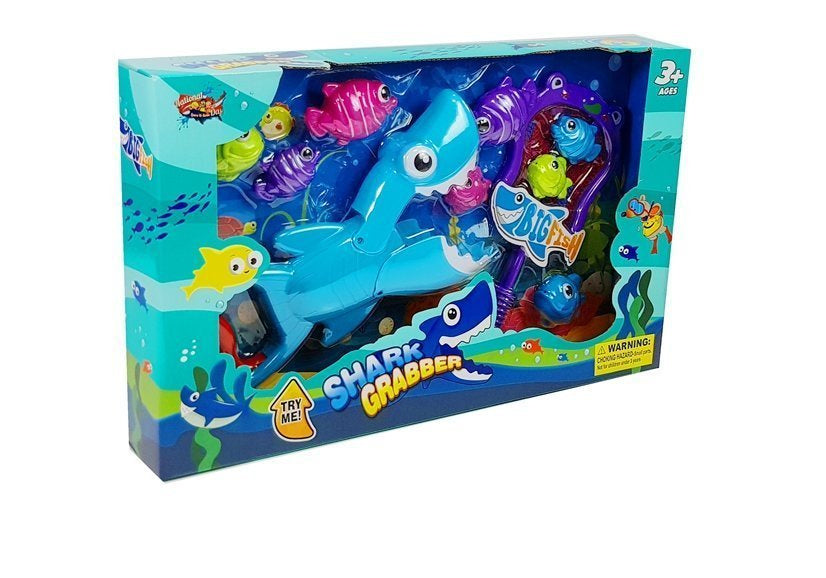 Koupelová hra žralok lovec rybiček – se sítkou a podběrákem
