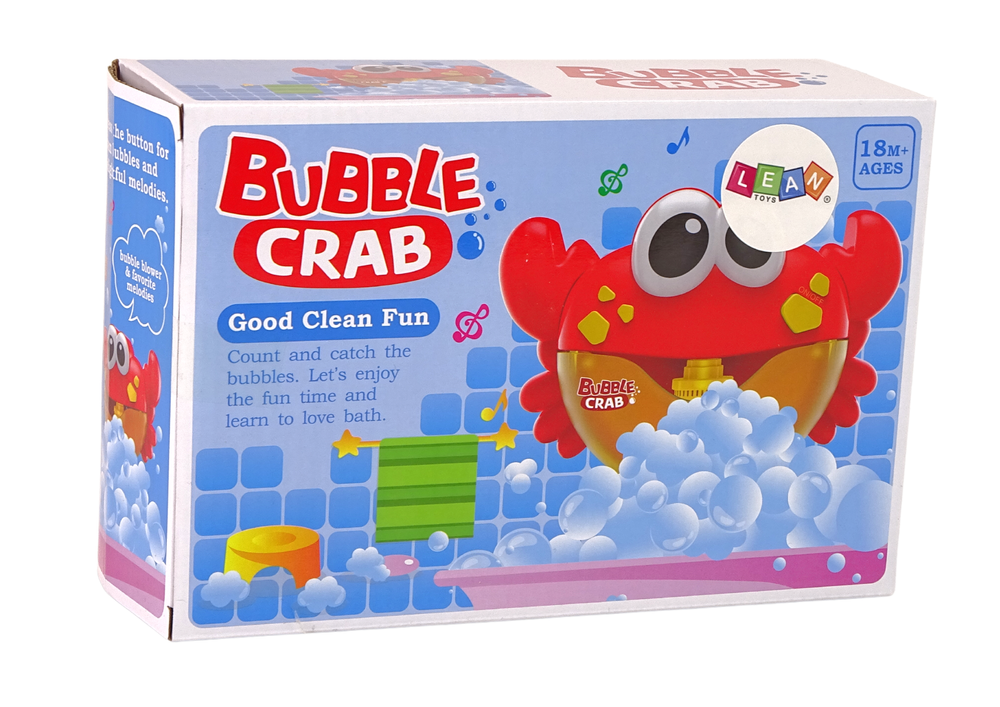 Koupelová hračka krab – generátor bublin s hudbou | červený