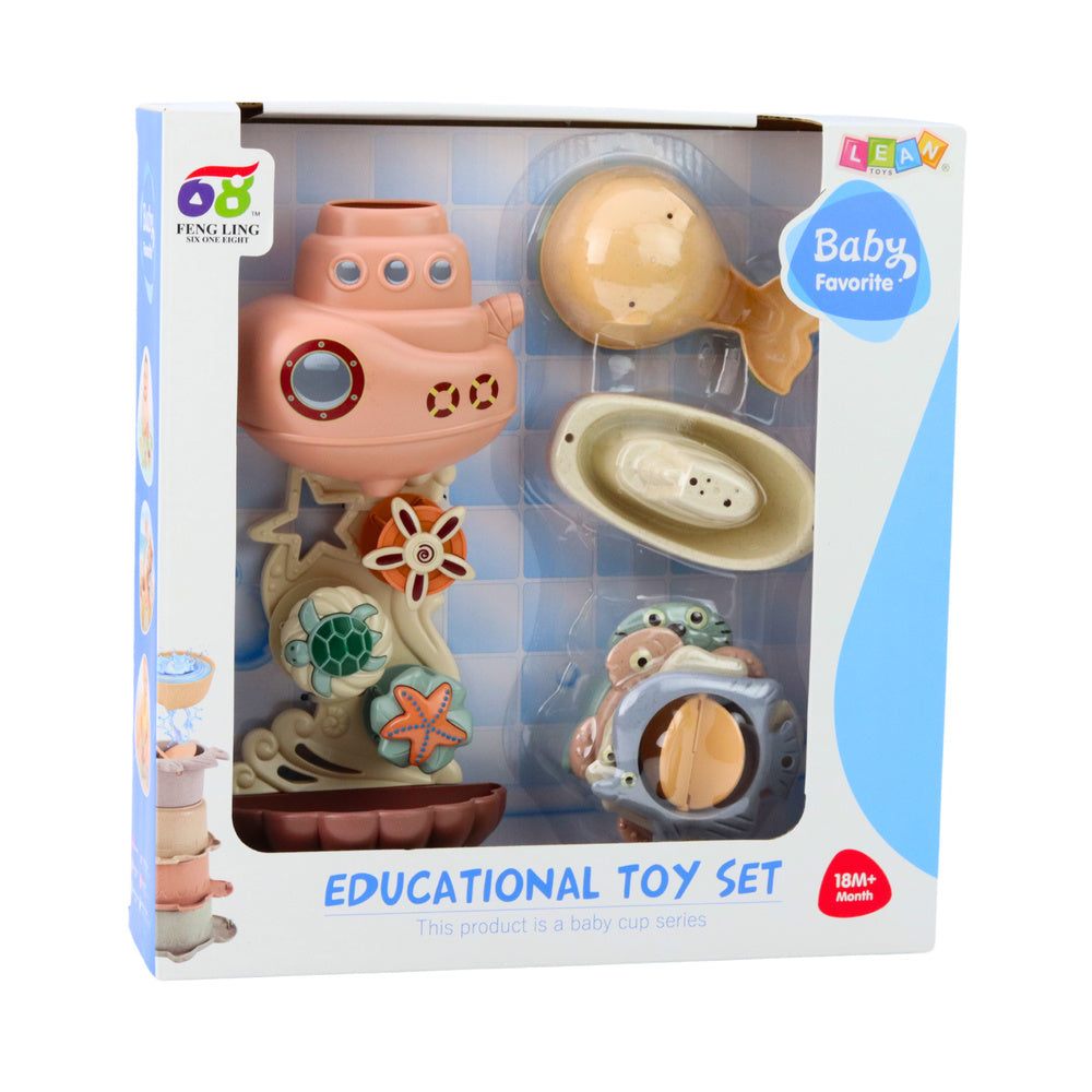 Koupelová hračka ponorka – s kubečky a přísavkami 9 dílů