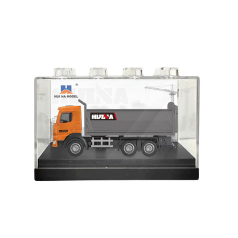 Kovový model sklápěče 1:80 – sběratelský Huina | oranžový