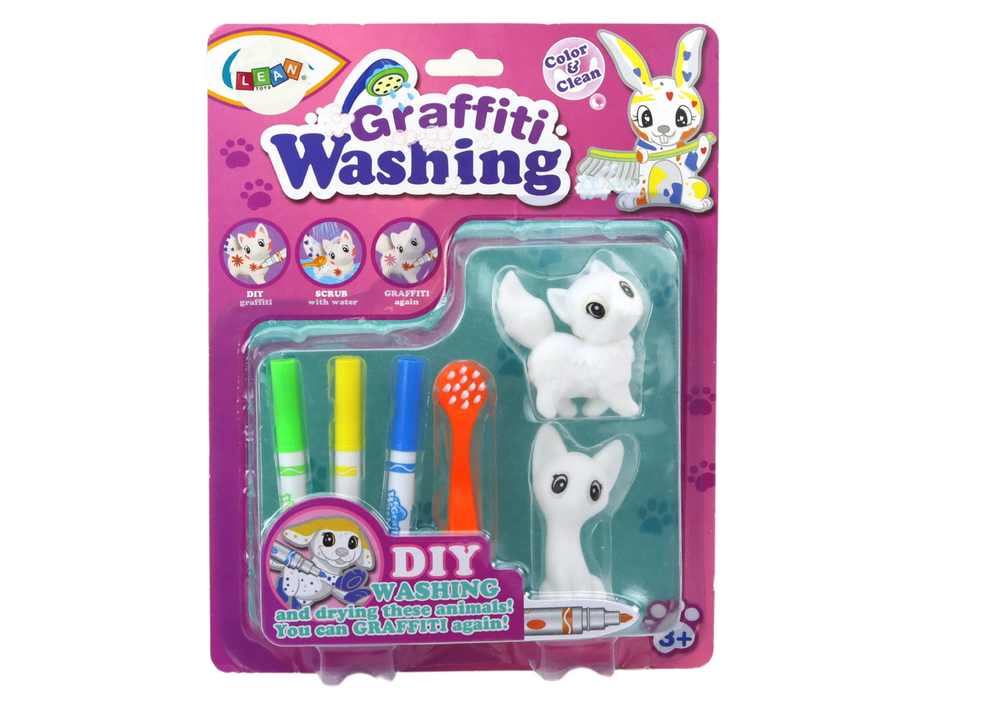 Kreativní sada na malování koťátek – 2 figurky + štětečky