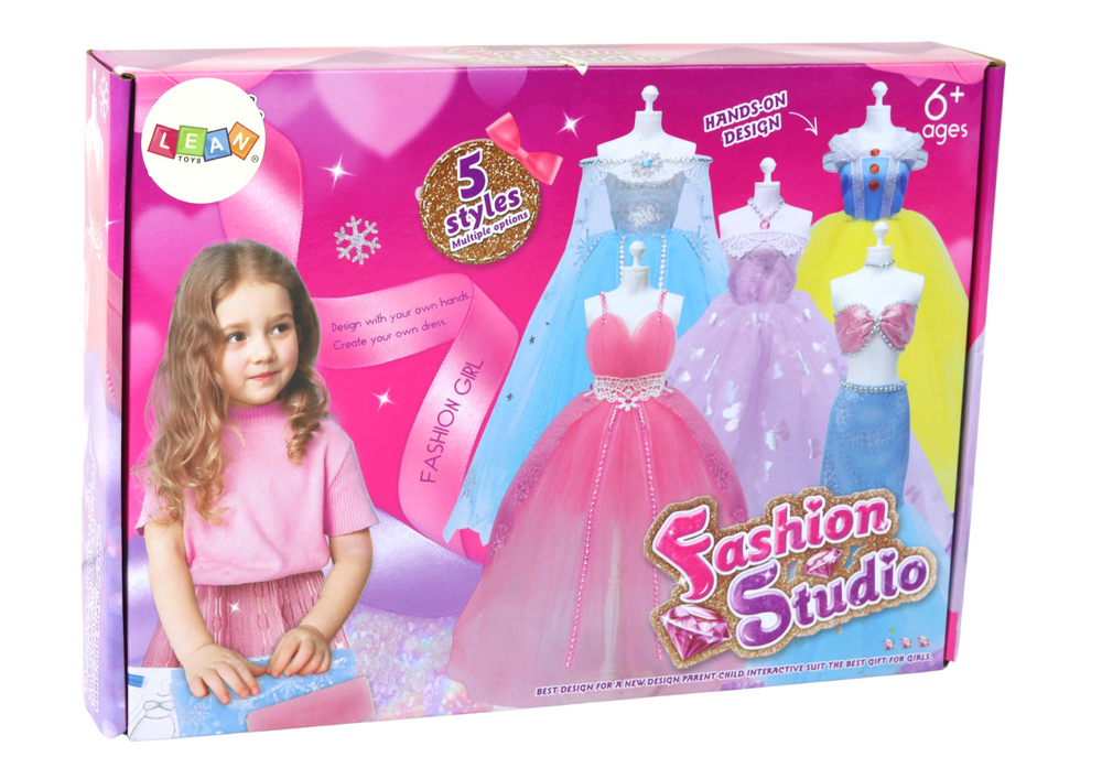 Kreativní sada na navrhování šatů pro panenky – s materiály