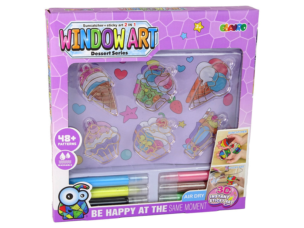 Kreativní sada vitrážové okno – gelové barvy 3D zmrzliny