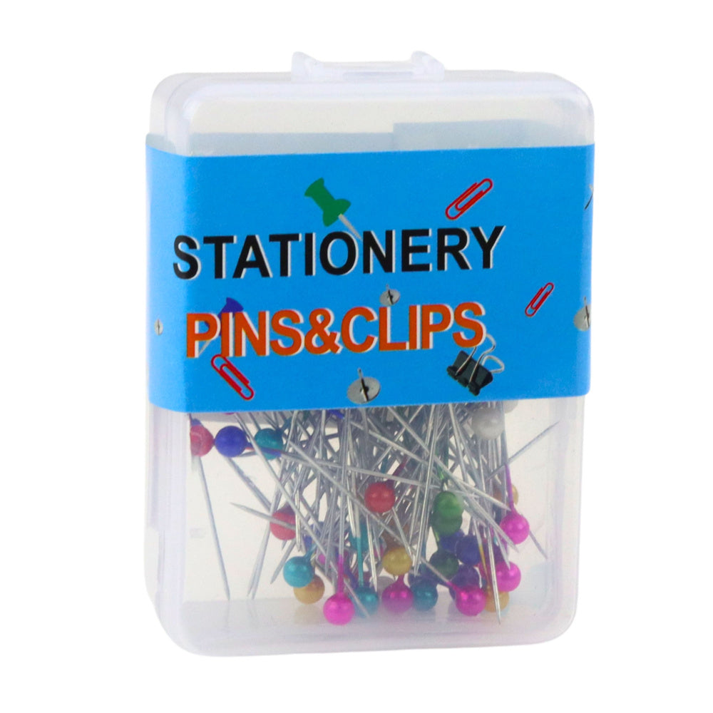 Krejčovské špendlíky s barevnou hlavičkou – 100 ks