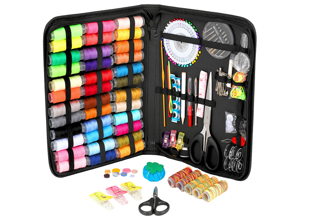 Krejčovský set na šití v pouzdře 228 dílů s nitěmi a příslušenstvím