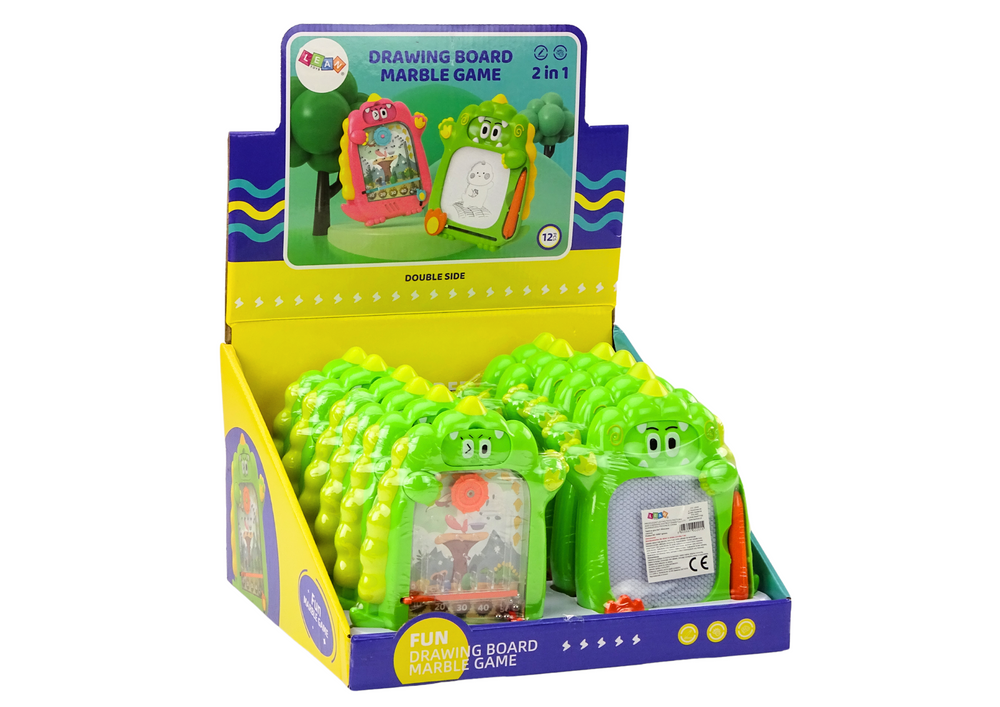 Kreslicí tabulka 2v1 s pinballem dinosaurus zelený
