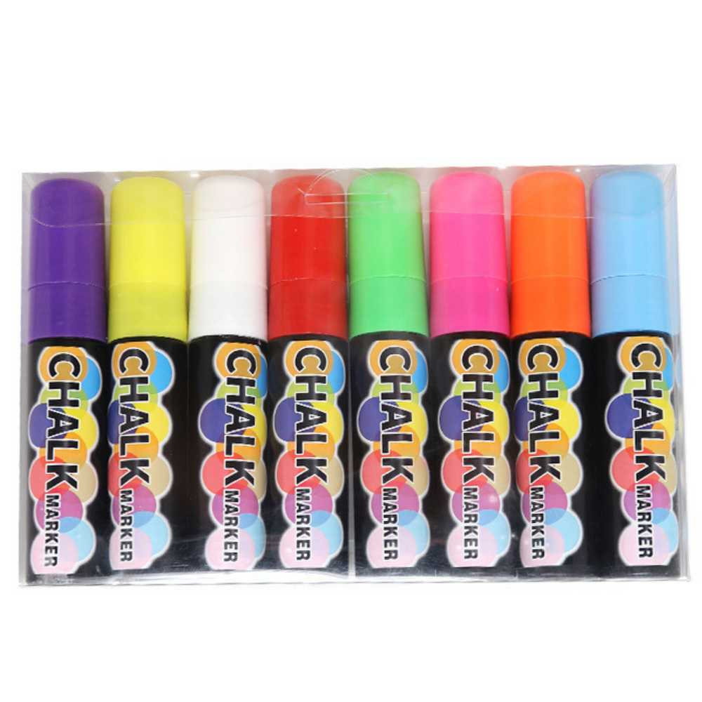 Křídy markery barevné sada 8 kusů na tabule a sklo