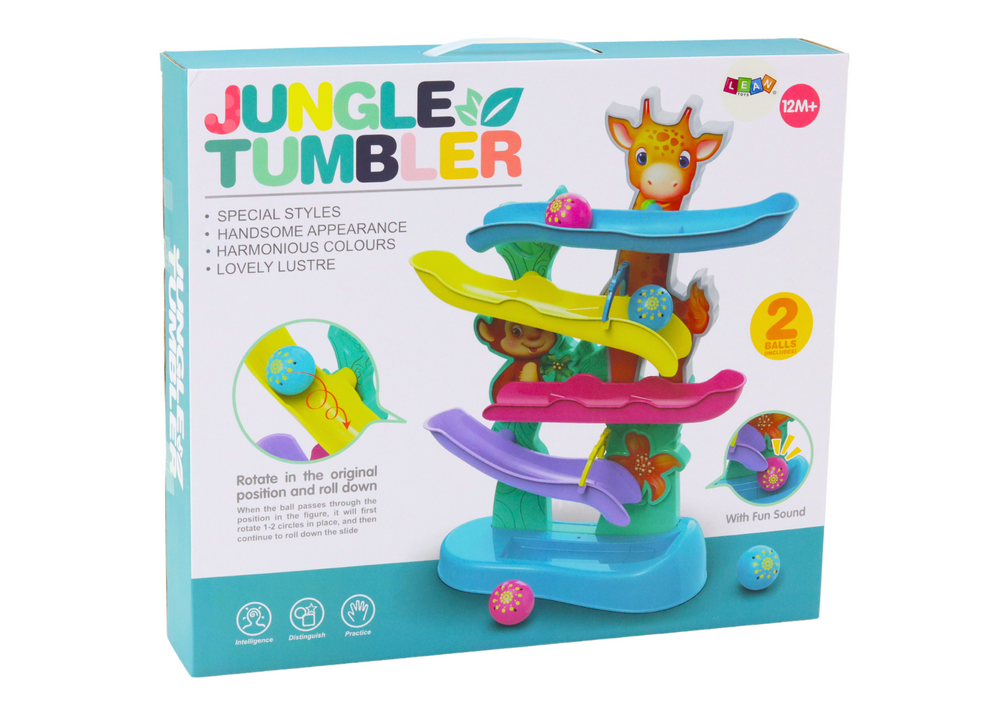 Kuličková dráha žirafa s opičkou zvuky a hudbou barevná