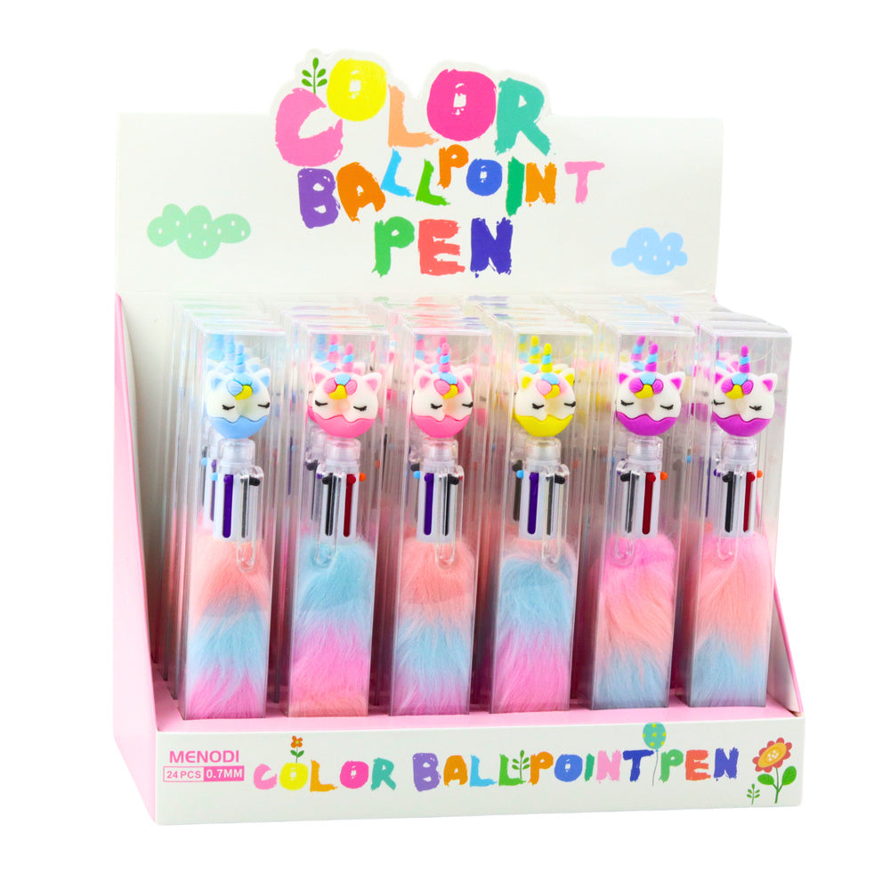 Kuličkové pero jednorožec s kožíškem 6 barev 0,7mm