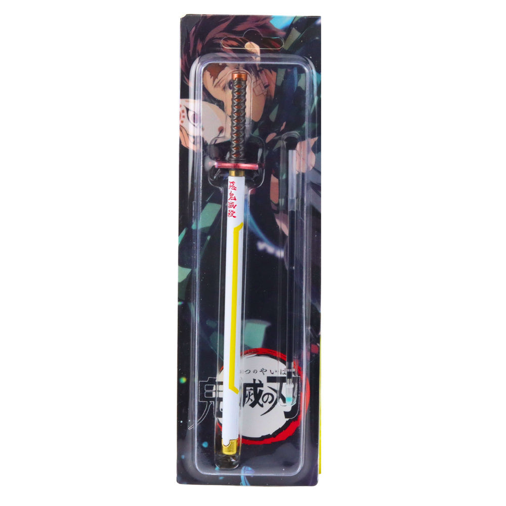 Kuličkové pero katana metalové – s výměnnou náplní | bílo žluté