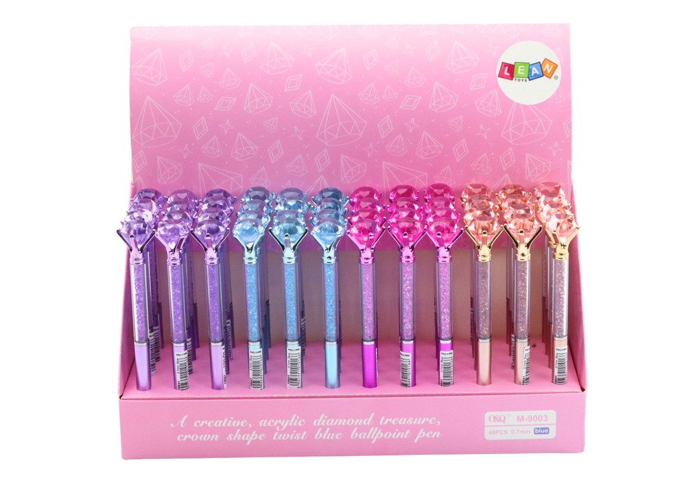 Kuličkové pero s diamantem a třpytkami modrá náplň 0,7mm