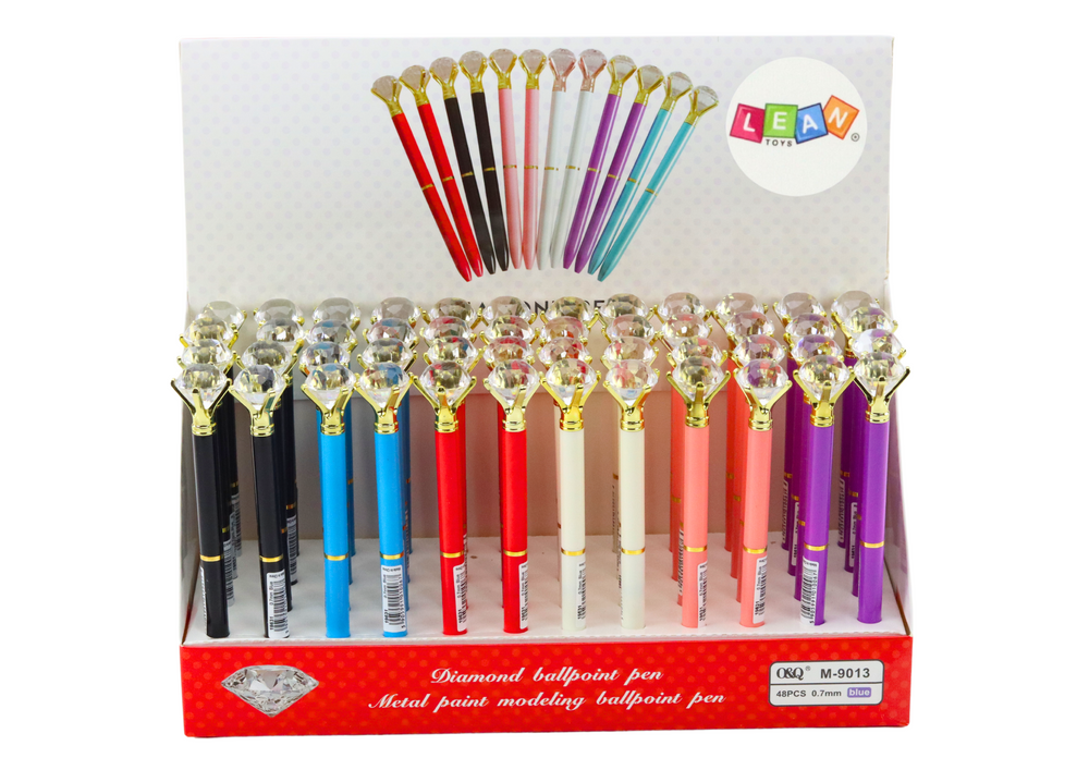 Kuličkové pero s diamantem modrá náplň 0,7mm mix barev