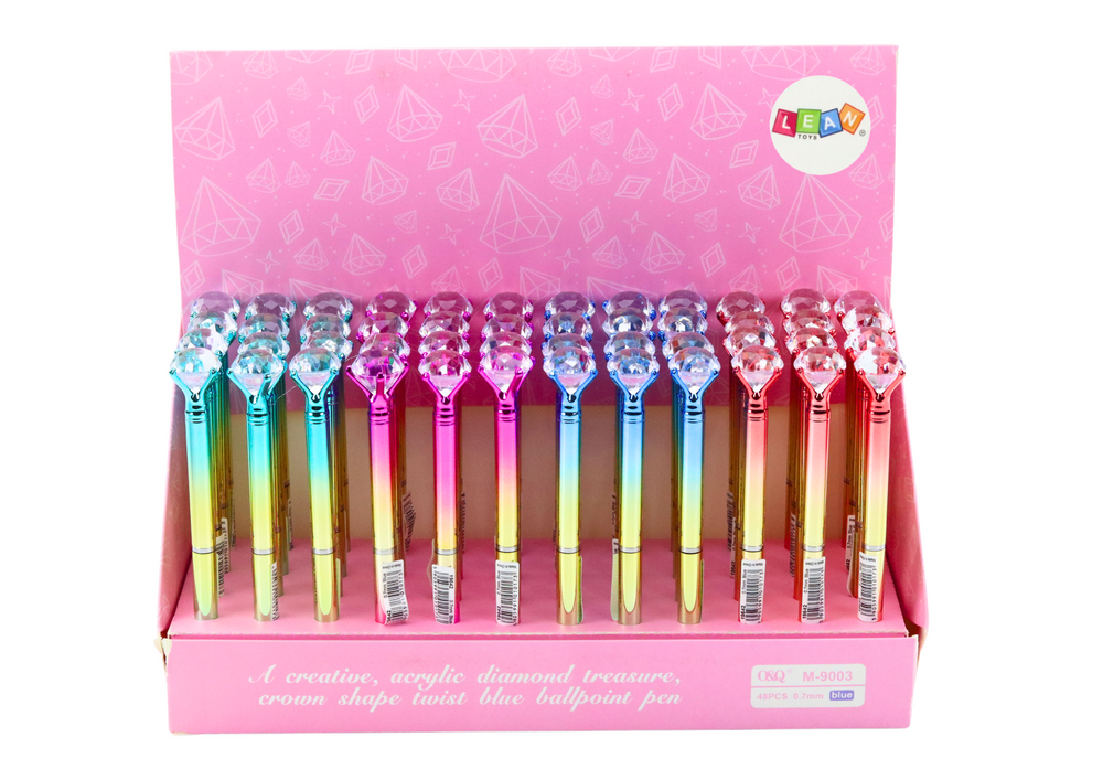 Kuličkové pero s diamantem zlaté barevné modrá náplň 0,7mm