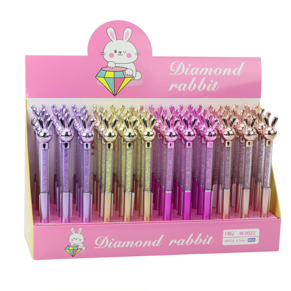 Kuličkové pero se zajíčkem – s třpytkami modrá náplň 0,7mm