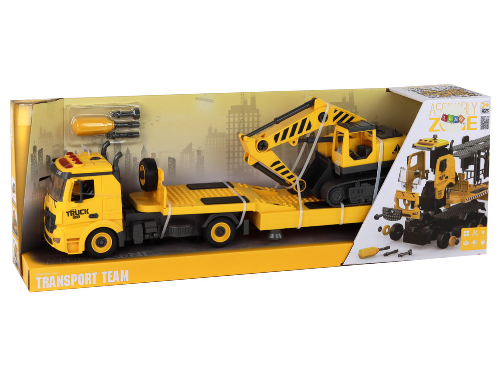 Laweta se skládacím bagrem DIY – zvuk světla | žlutá